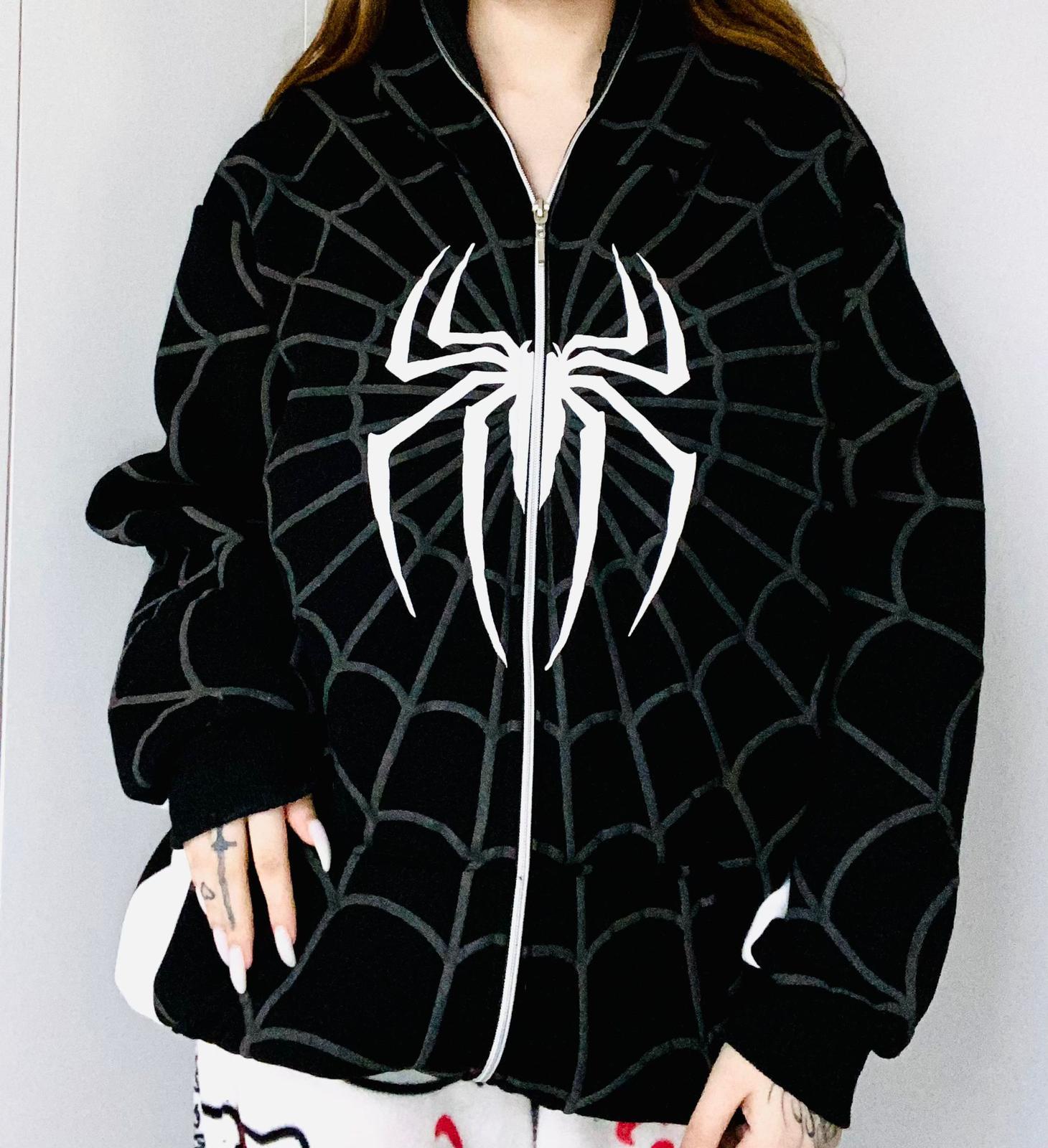 Spider Venom Kabartma Baskılı Full Zip Hırka ( 3 İplik )