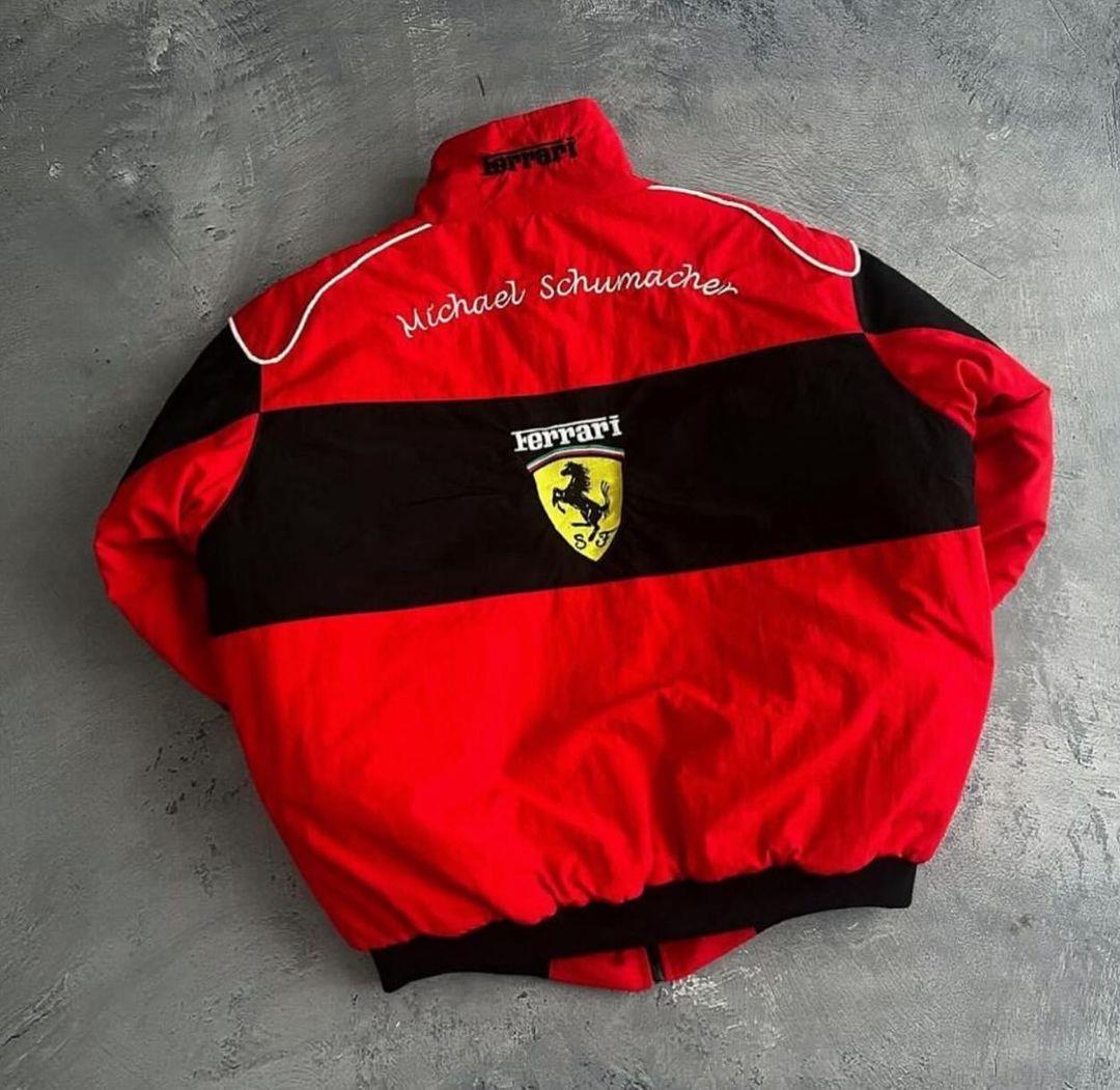 Unisex Oversize Ferrari Baskılı Bomber Ceket