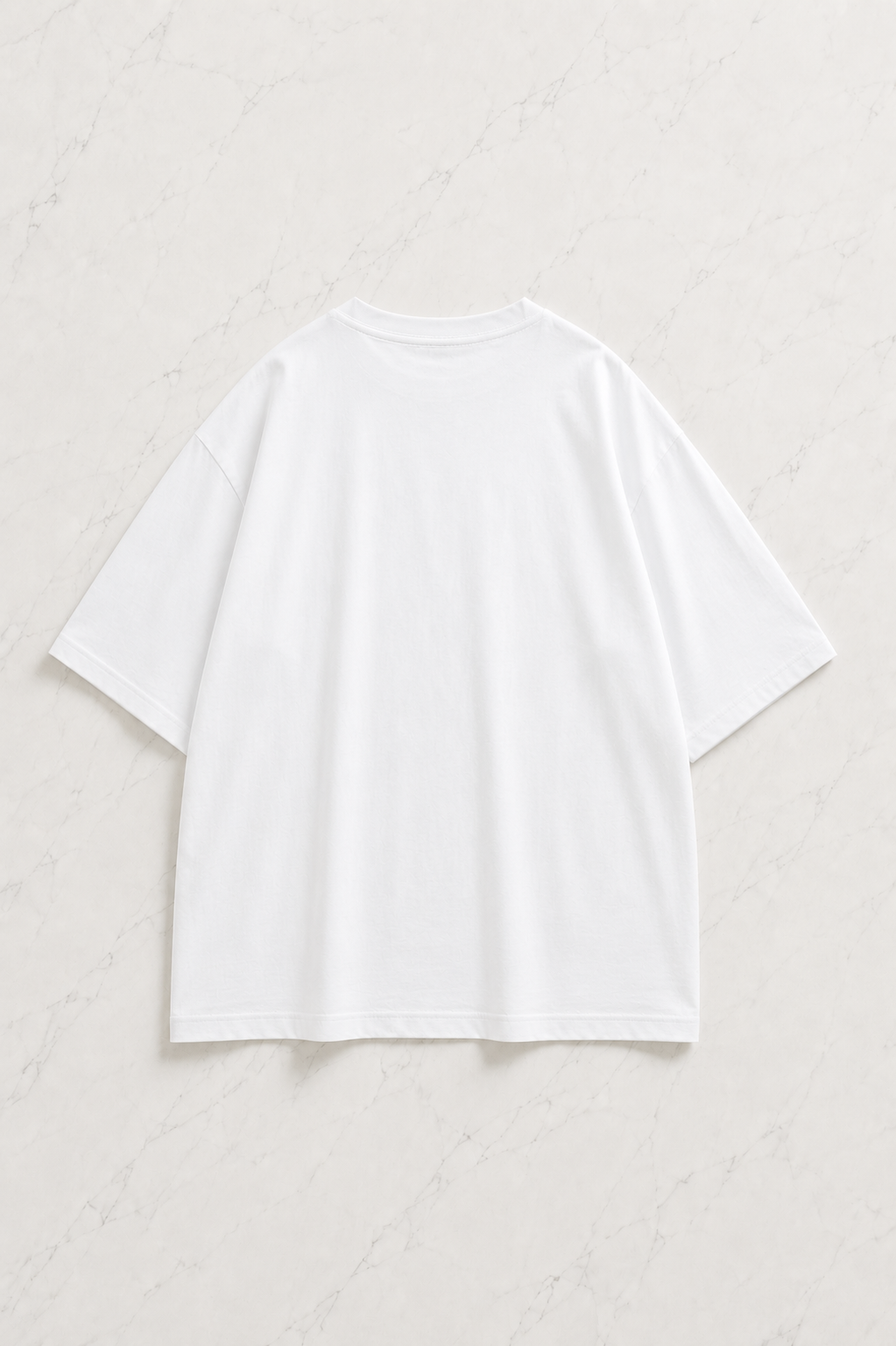 Was Emd Detaylı Oversize Unisex Beyaz T-shirt