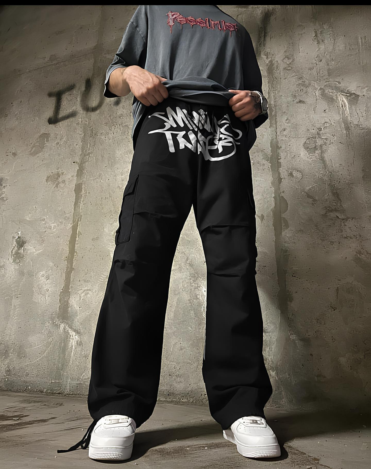 White Minus Two Detail Kargo Cepli Unisex Pantolon