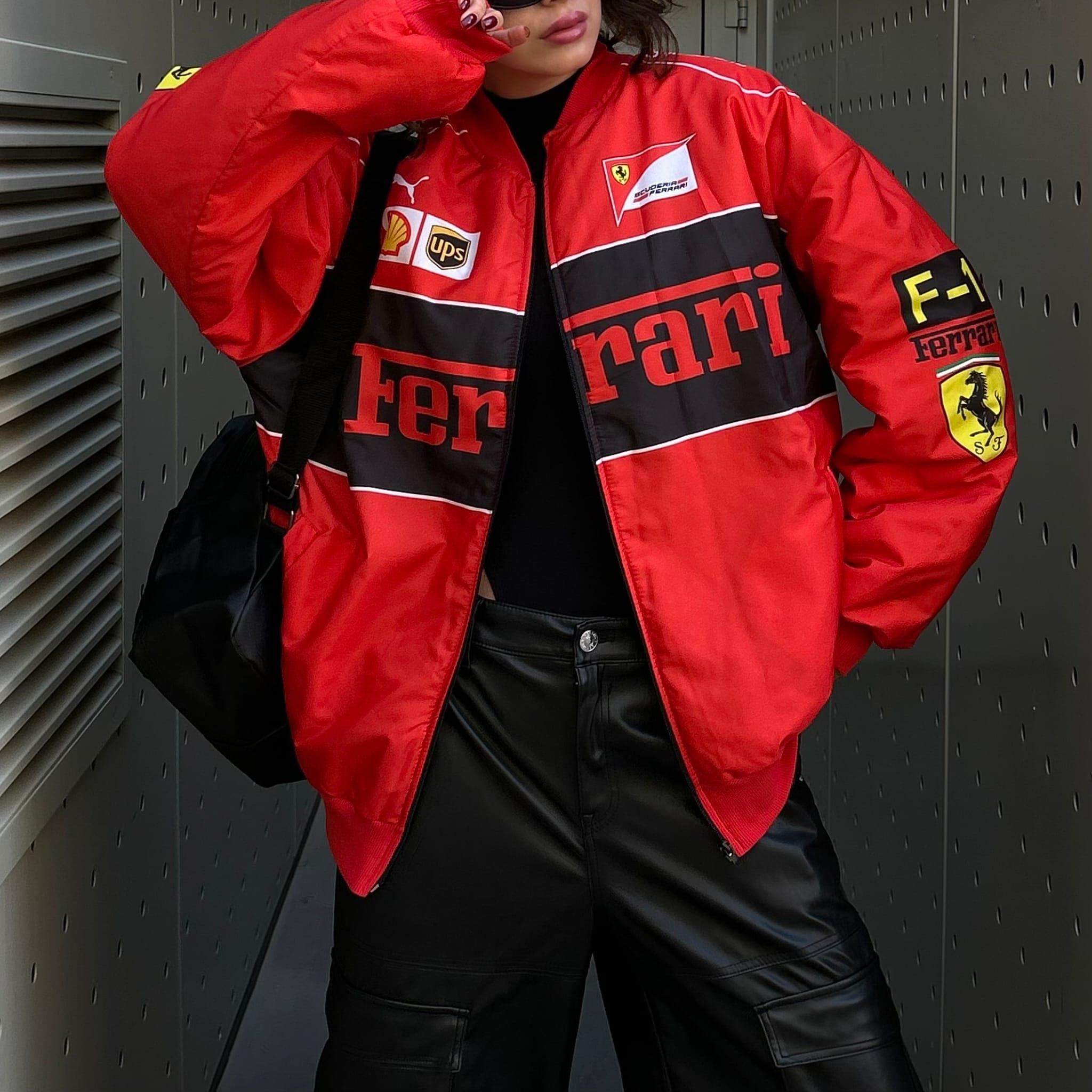 Yeni Kırmızı F1 Ferrari Racing Retro Unisex Bomber Ceket