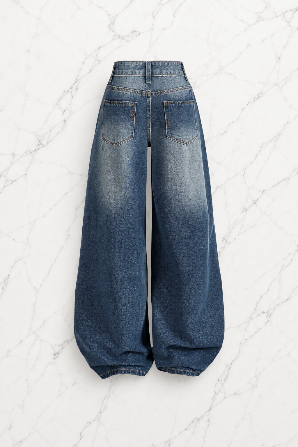 Yeşil Tint Baggy Salaş Cepli Bol Kesim Kot Pantolon