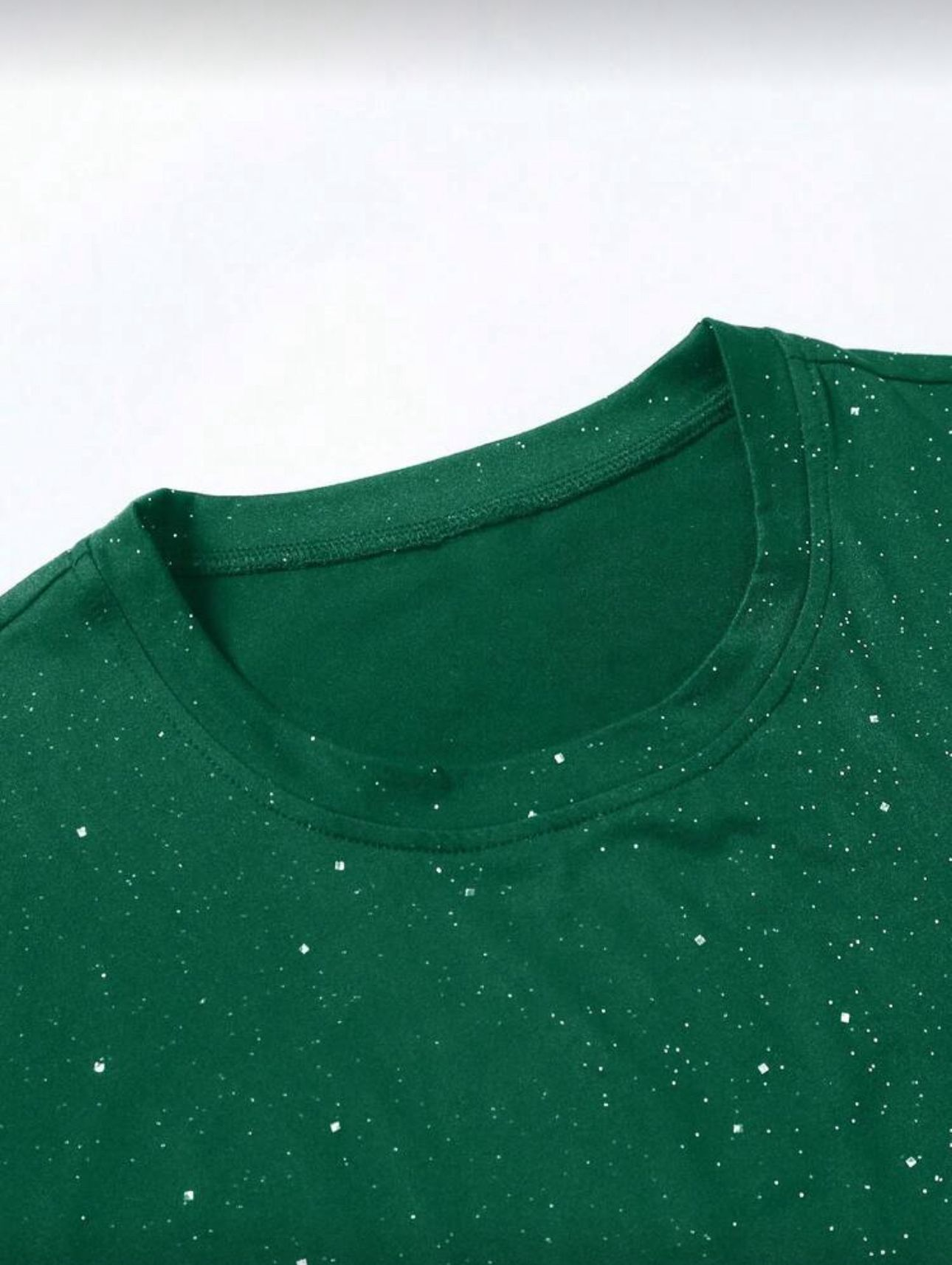 Zümrüt Shine Parıltılı Simli Oversize Unisex T-shirt