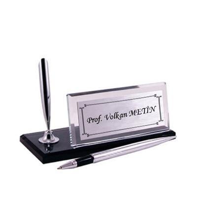 Baskılı Premium Defter Kristal İsimlik Kartvizitlik ve Anahtarlık Hediye Kutusu