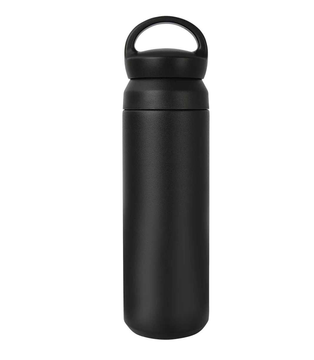 Çevirme Kapaklı Siyah Çelik Termos 500 ml 