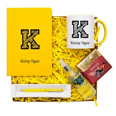 Defter Kupa Çikolata Kolonya Kalem Seti Hediye Kutusu