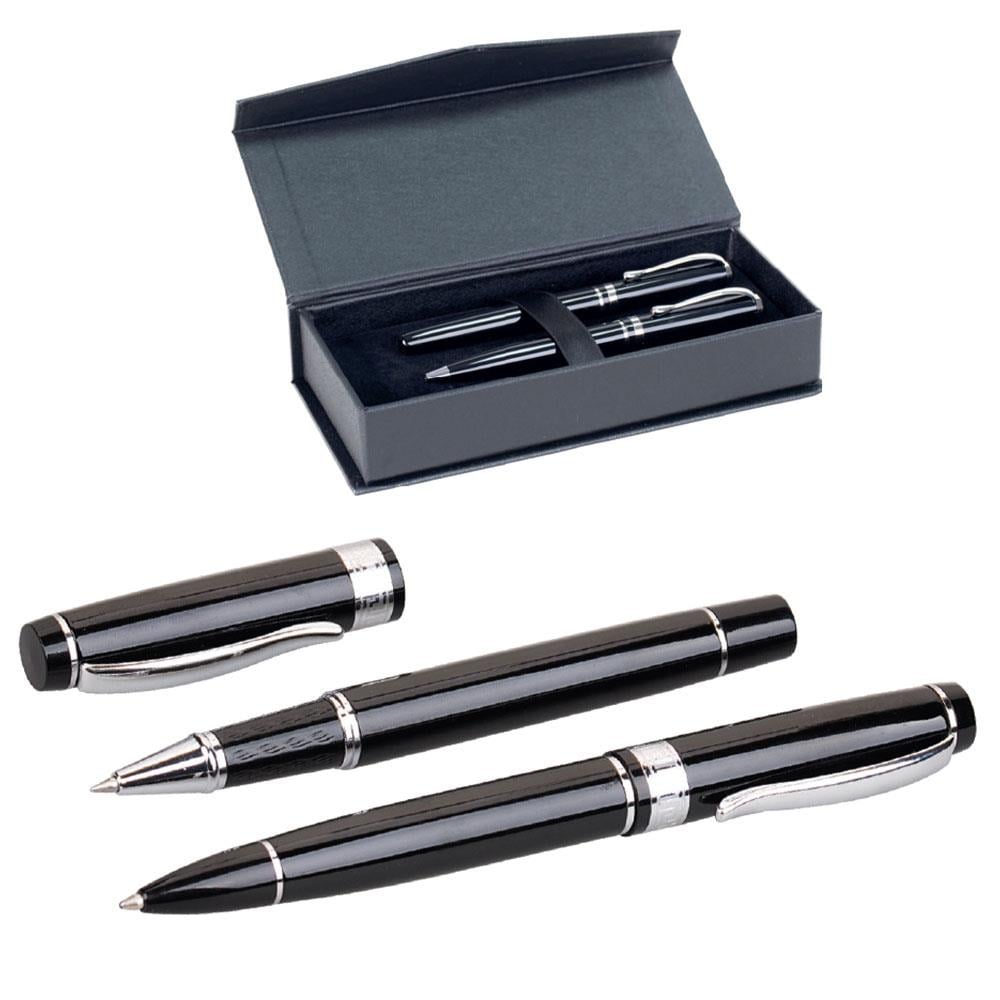 Desenli Premium Siyah Metal Kalem Seti