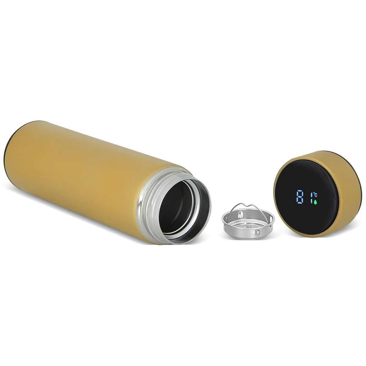 Dijital Gösterimli Gold Çelik Termos 500 ml