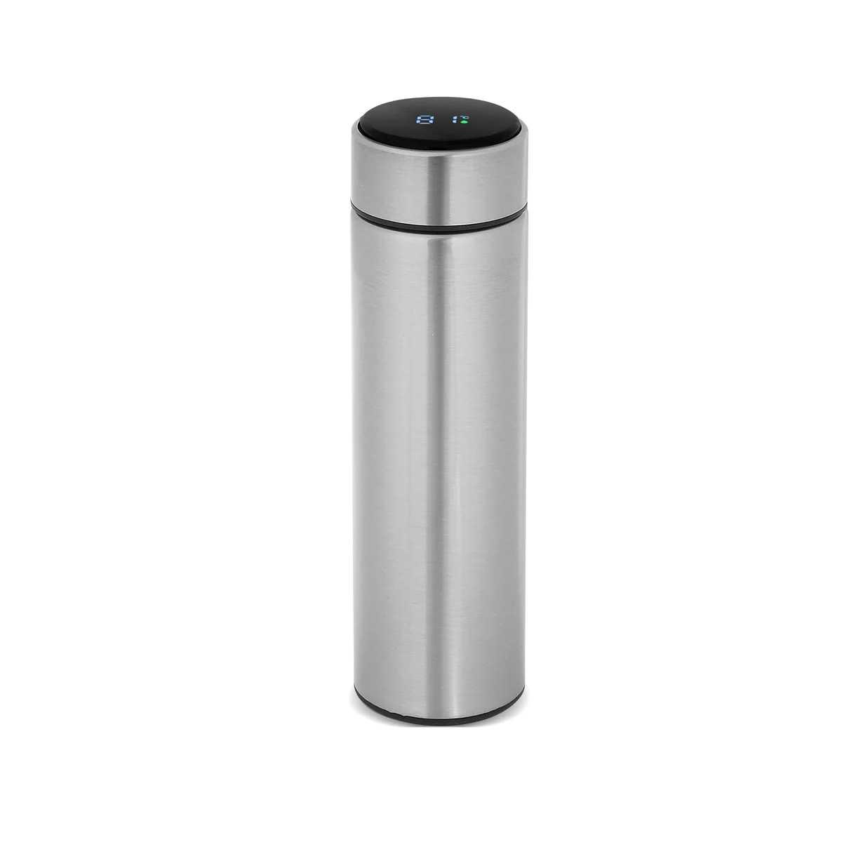 Dijital Gösterimli Metal Renk Çelik Termos 500 ml