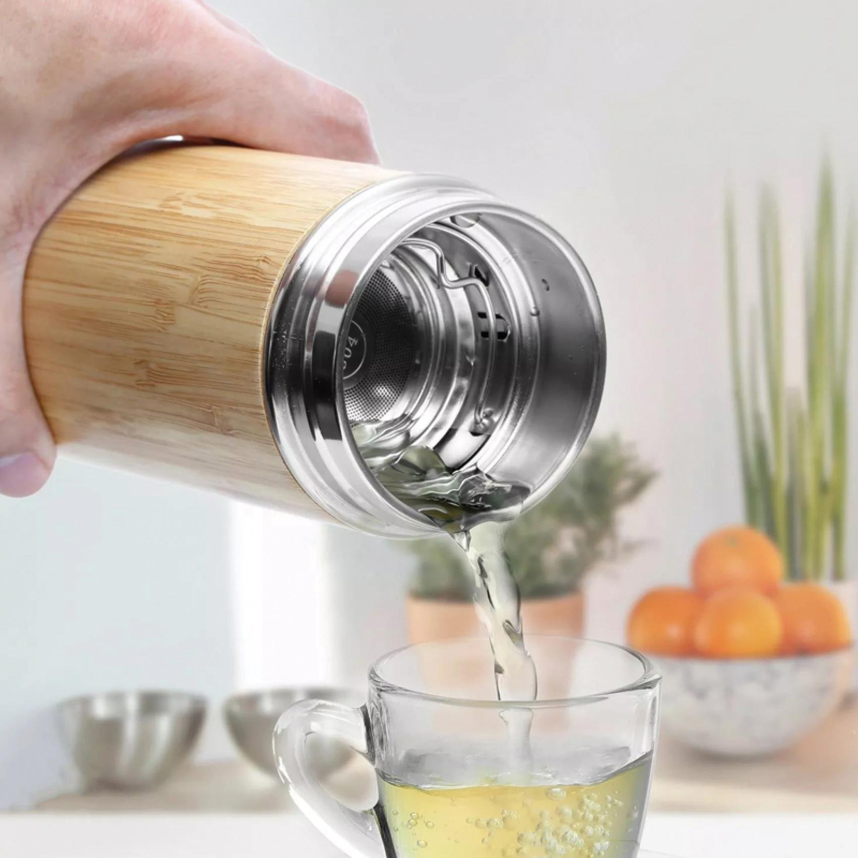 Dışı Bambu Çelik Termos 500 ml