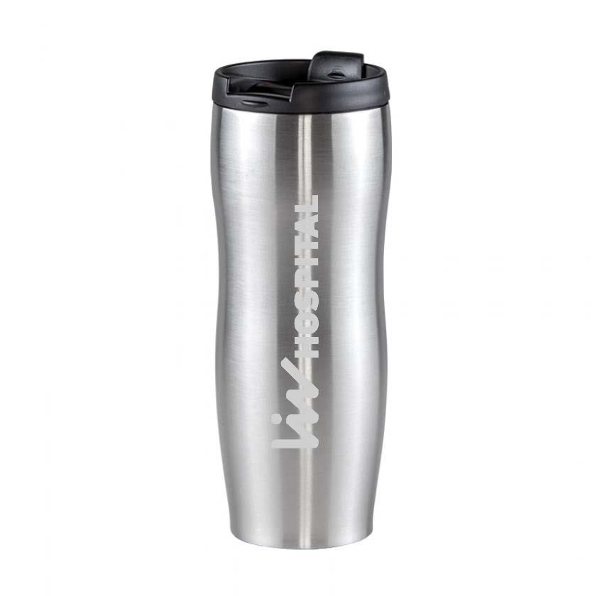 Estetik Krom Renk Çelik Termos Mug 400 ml