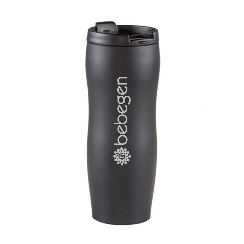 Estetik Siyah Çelik Termos Mug 400 ml