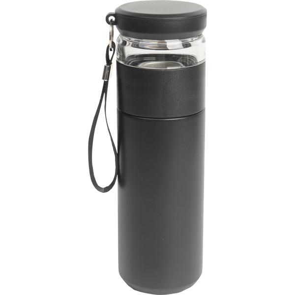 Filtre Ayrımlı Siyah Çelik Termos 450 ml