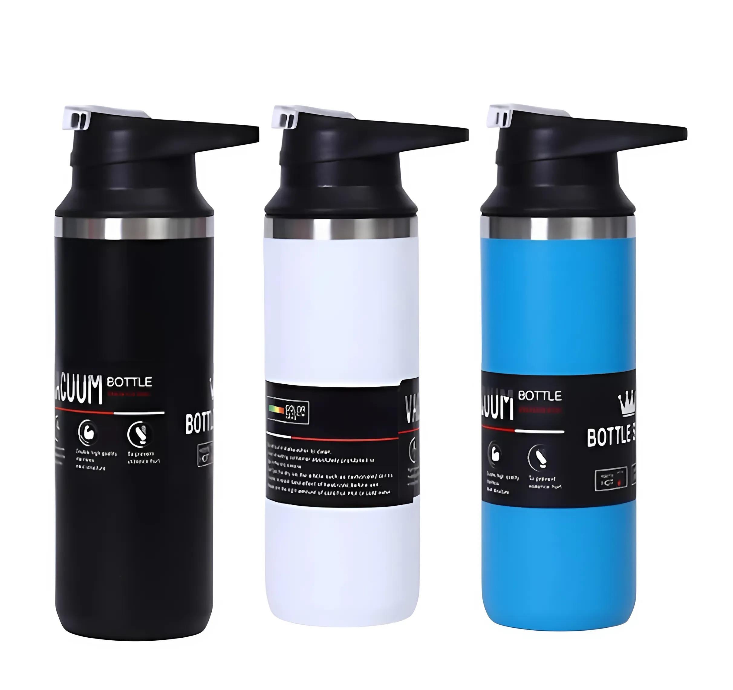 Geometrik Kapaklı Mavi Çelik Termos 500 ml