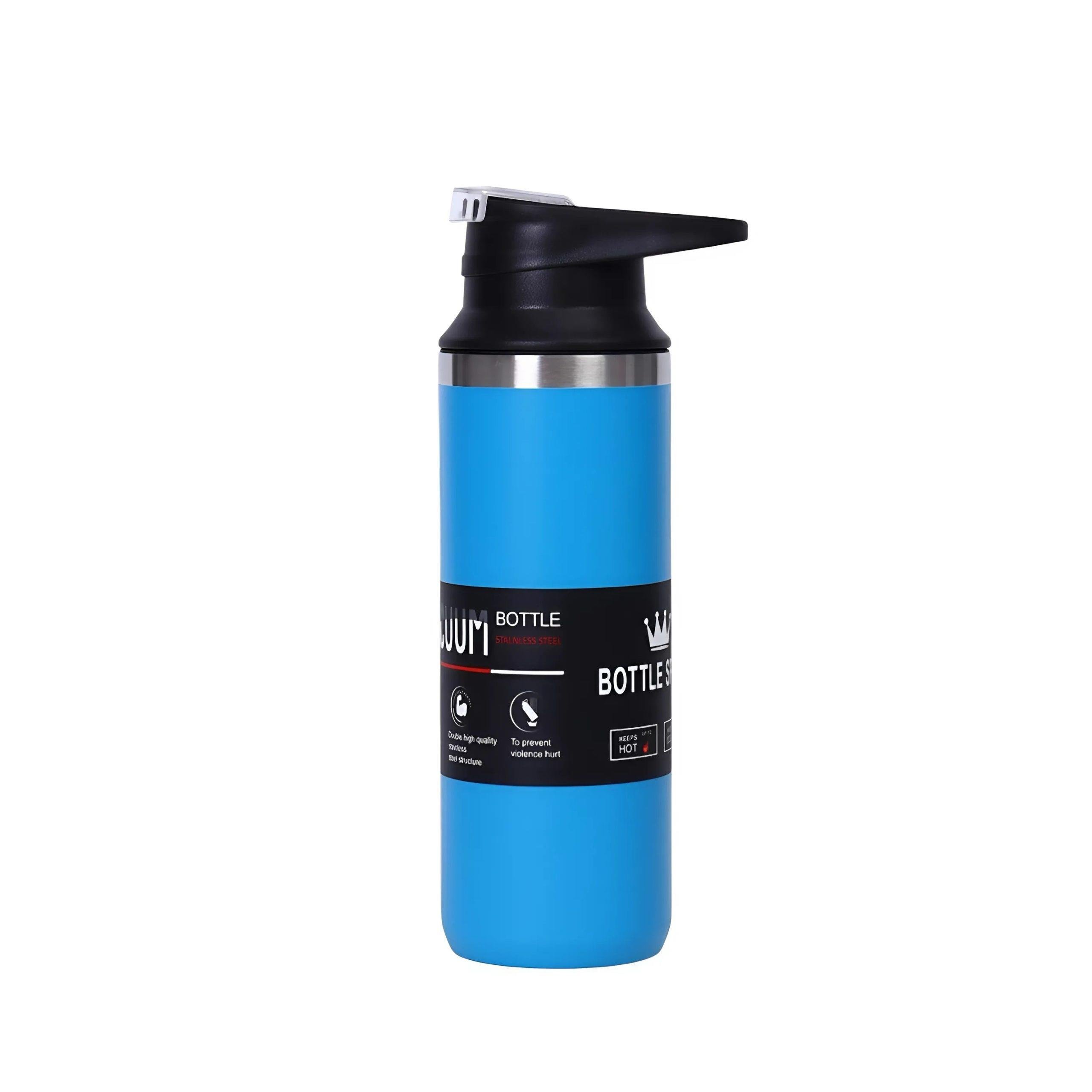Geometrik Kapaklı Mavi Çelik Termos 500 ml