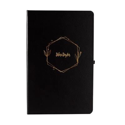 Gold Çerçeveli Defter Kupa Kalem ve Kahve Hediye Kutusu