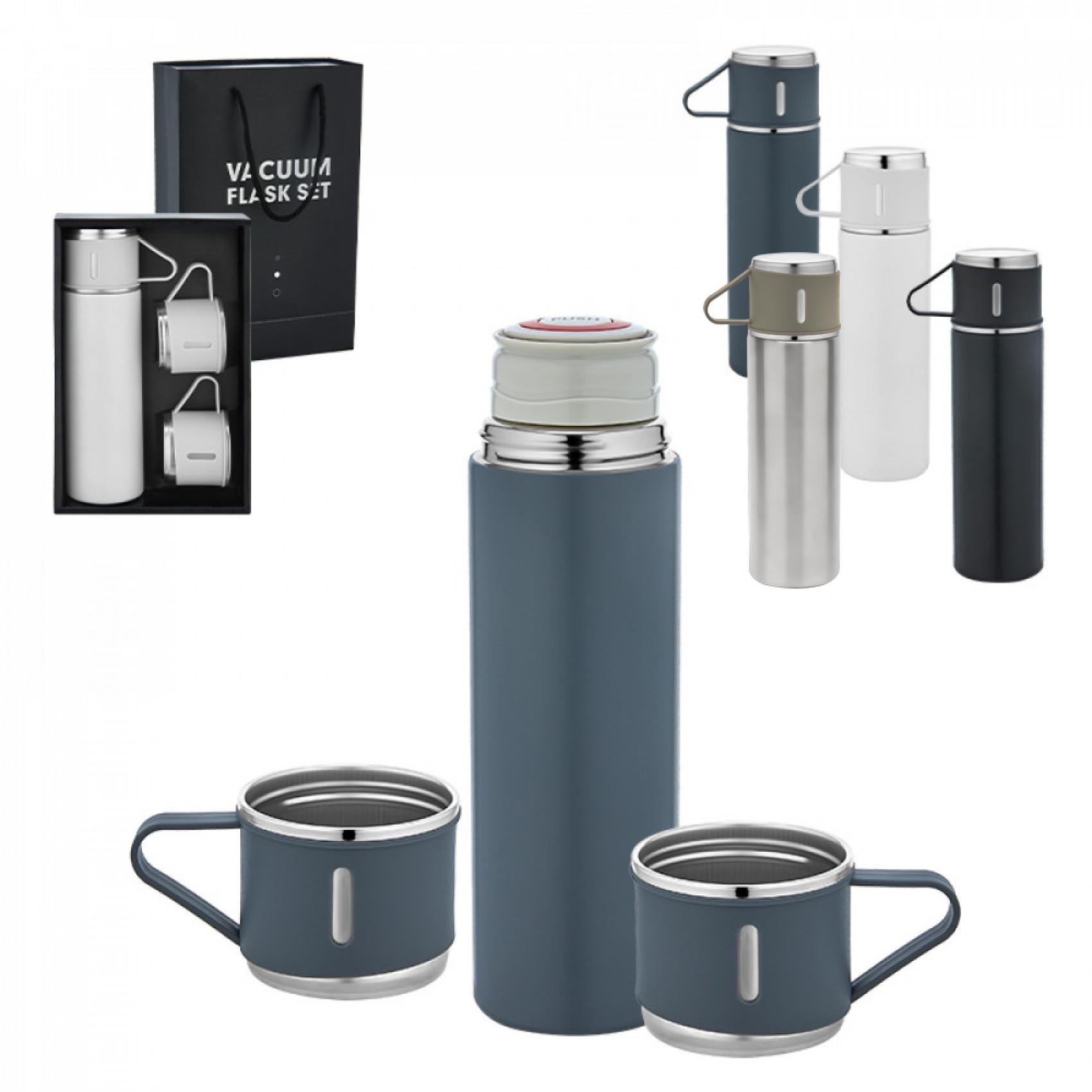 Gri 3'lü Çelik Termos Set 500 ml