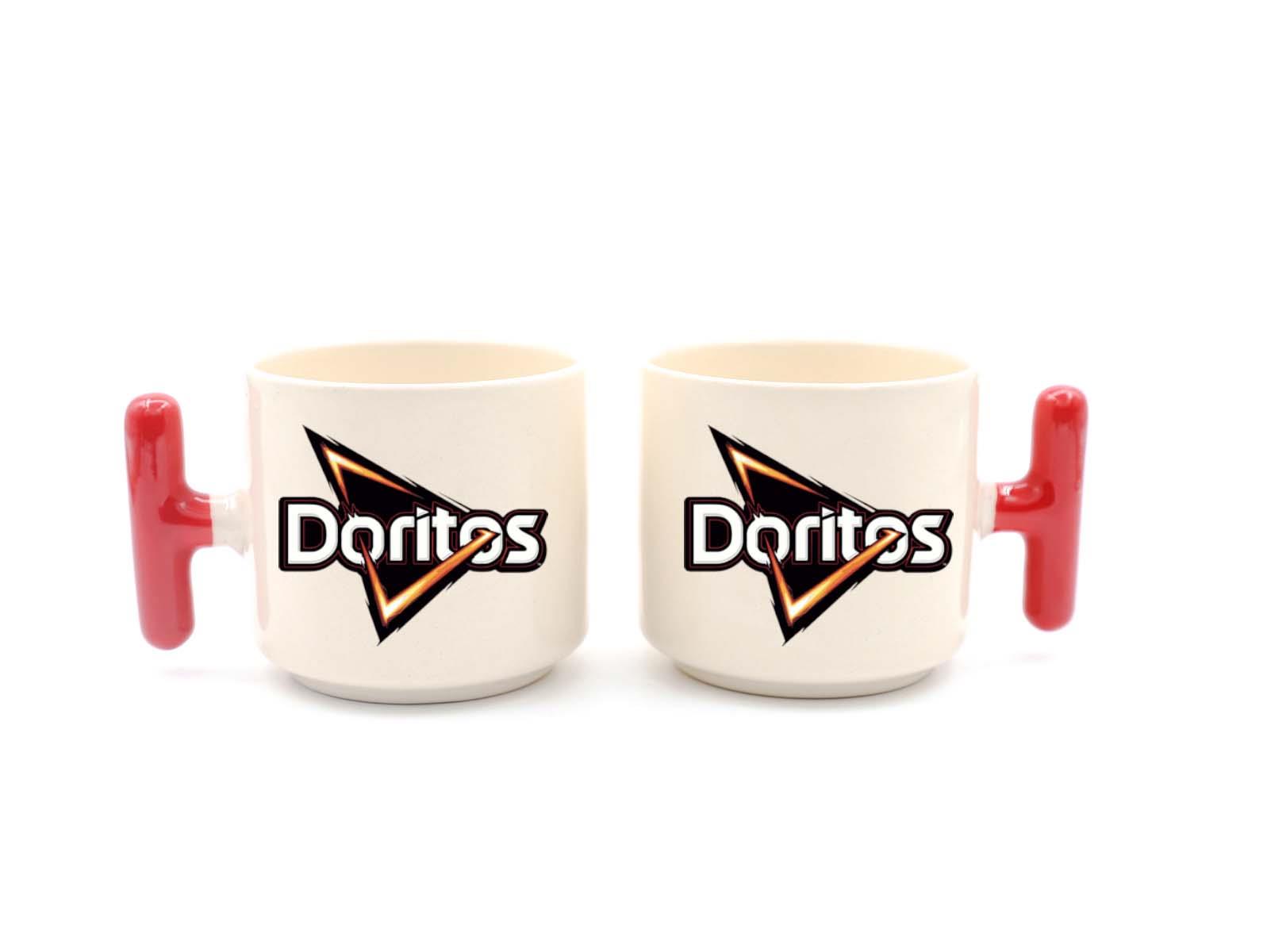 Kırmızı Kulplu Seramik Latte Fincanı