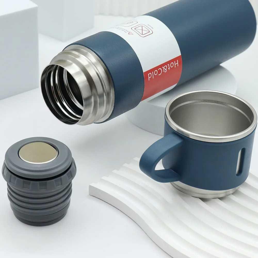 Lacivert 3'lü Çelik Termos Set 500 ml
