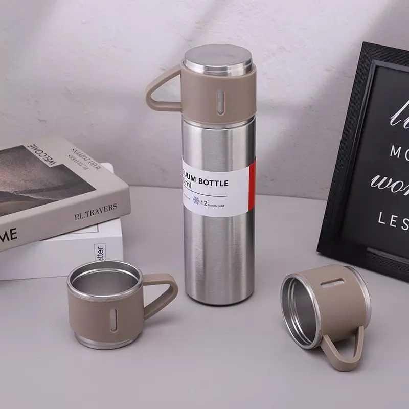Metal Renkli 3'lü Çelik Termos Set 500 ml