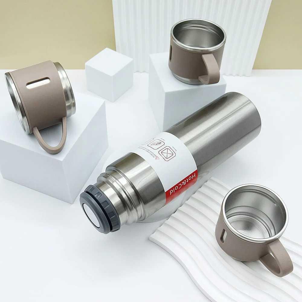 Metal Renkli 3'lü Çelik Termos Set 500 ml