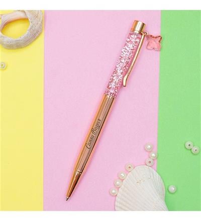 Pembe Çiçek Çerçeveli Defter Cam Matara Kolonya ve Kalem Hediye Kutusu