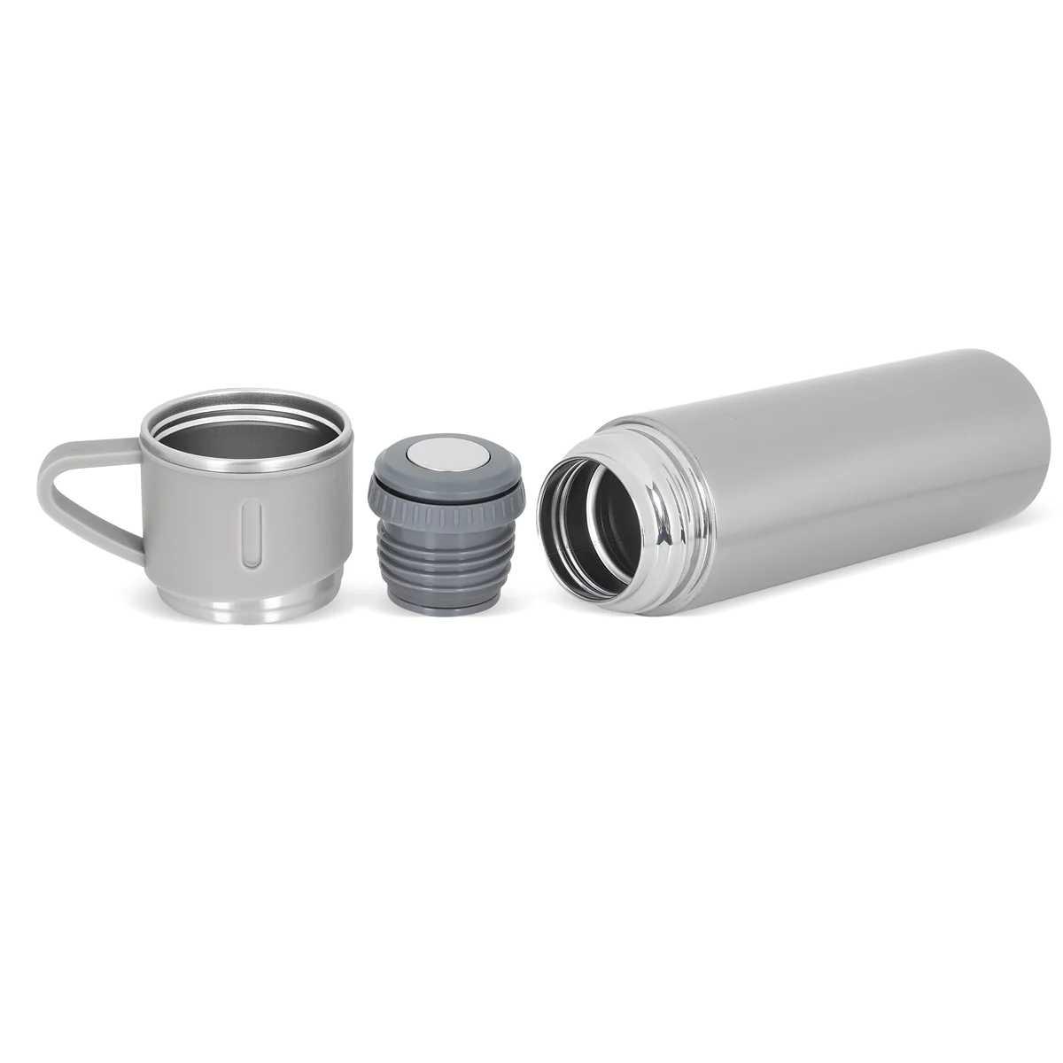 Pratik Kullanımlı Gri Çelik Termos 500 ml