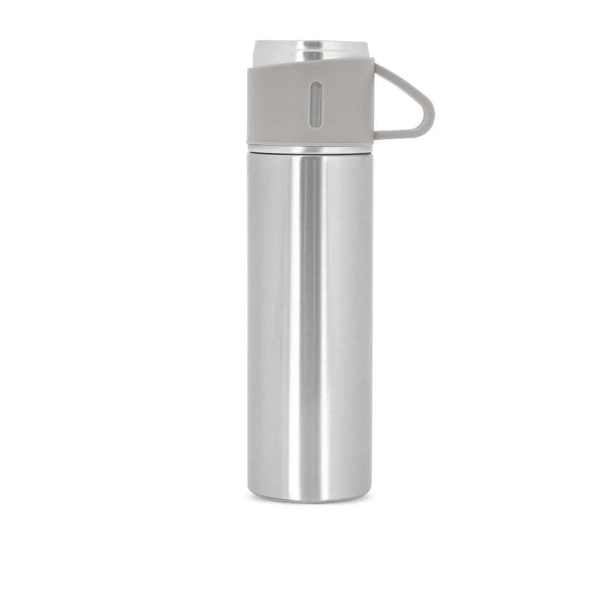 Pratik Kullanımlı Gri Çelik Termos 500 ml