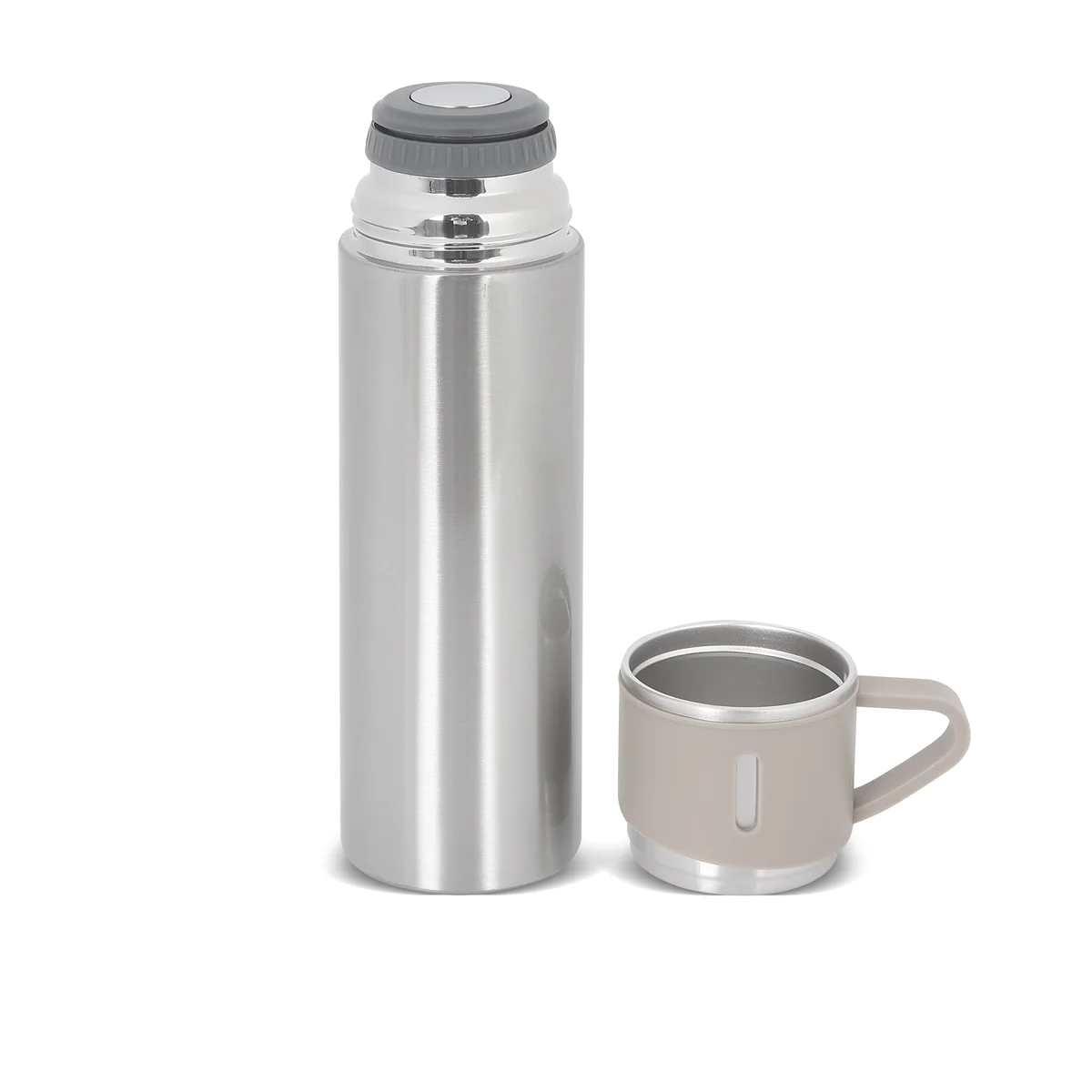 Pratik Kullanımlı Gri Çelik Termos 500 ml