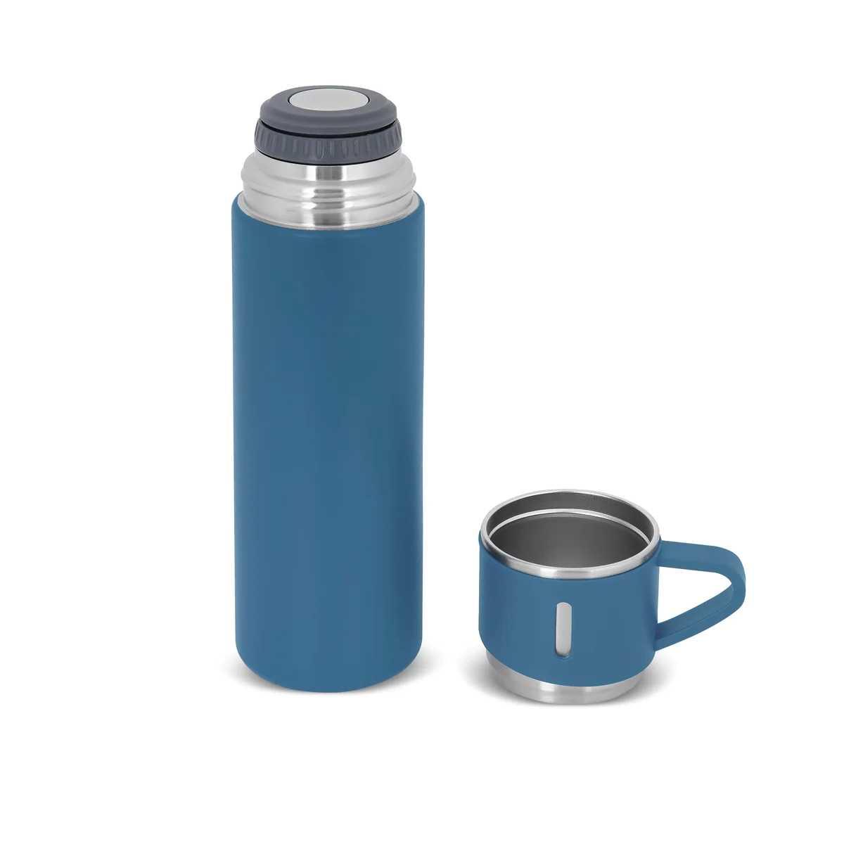 Pratik Kullanımlı Mavi Çelik Termos 500 ml
