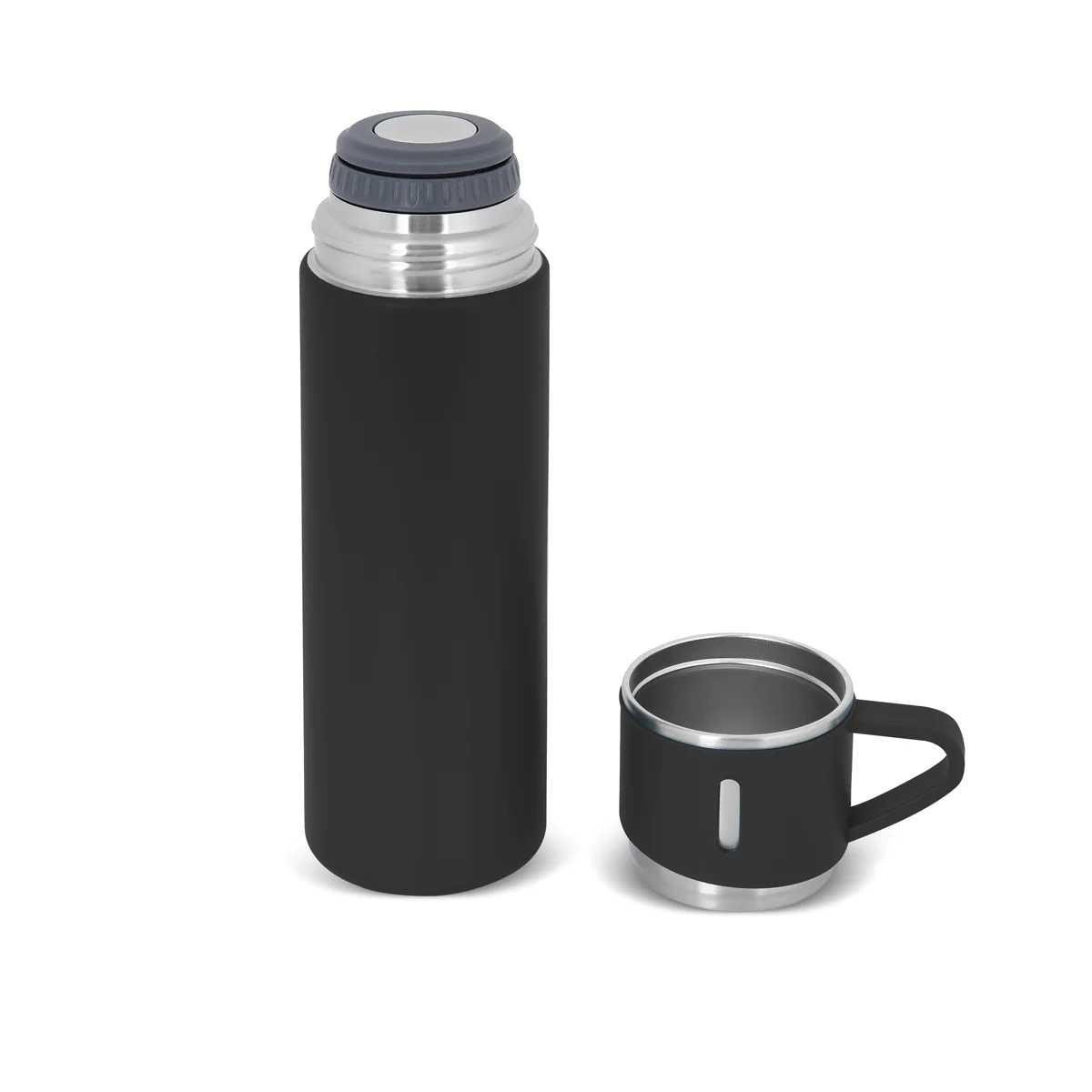 Pratik Kullanımlı Siyah Çelik Termos 500 ml