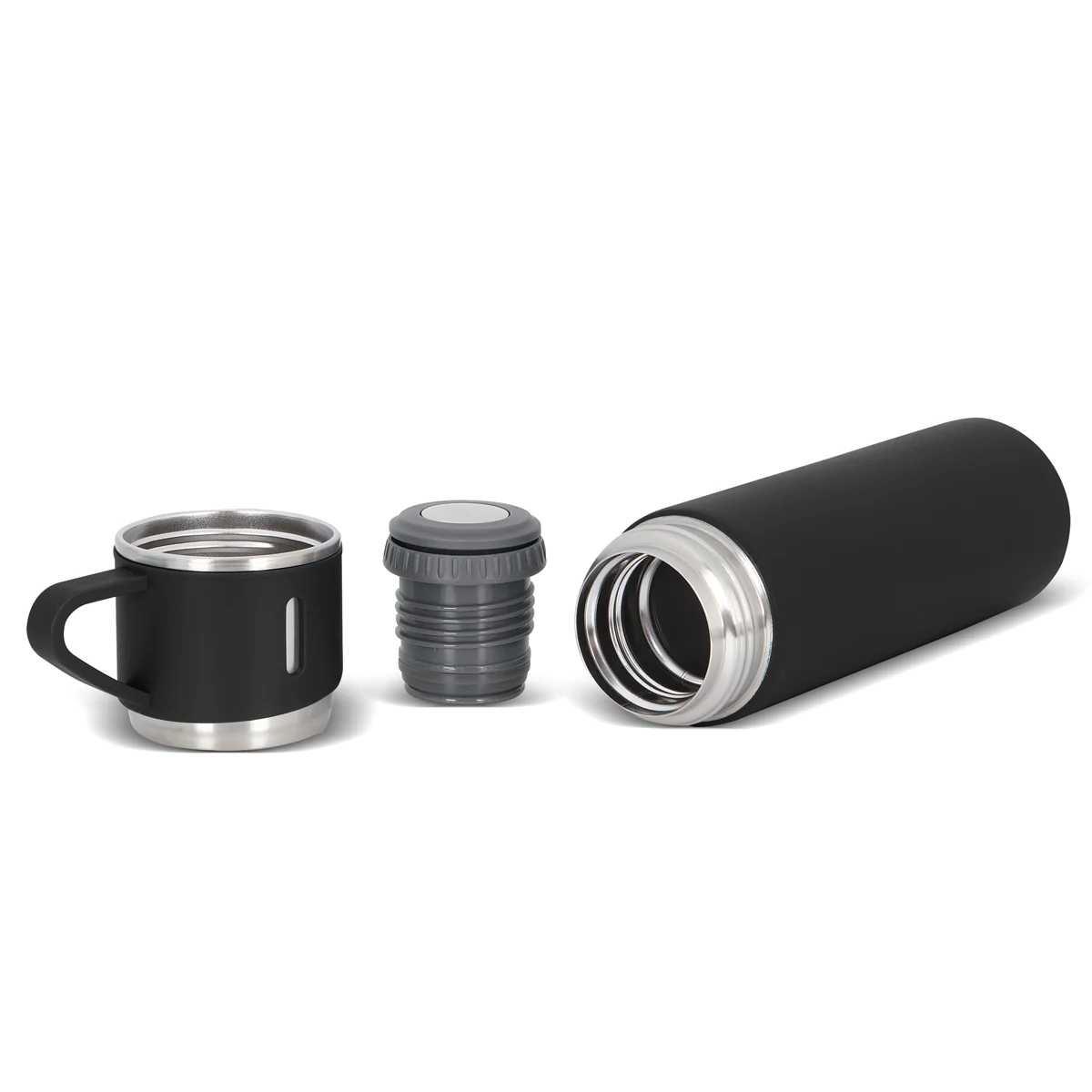 Pratik Kullanımlı Siyah Çelik Termos 500 ml