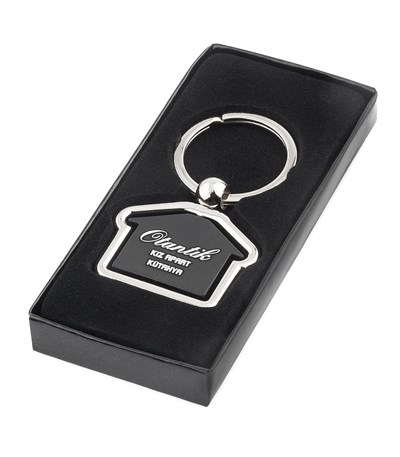 Promosyon Metal Siyah Ev Anahtarlık
