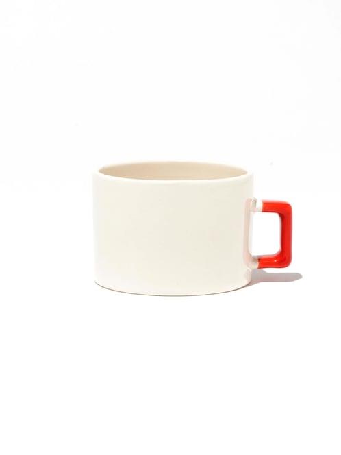 Seramik Kırmızı Kulplu Nescafe Fincanı