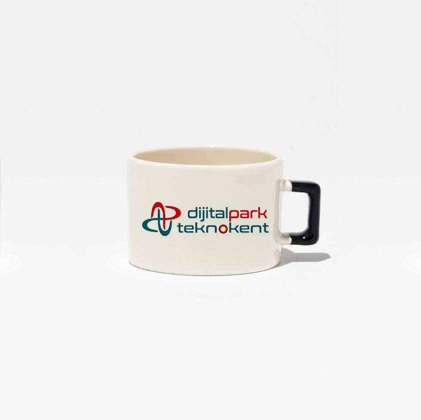 Seramik Lacivert Kulplu Nescafe Fincanı