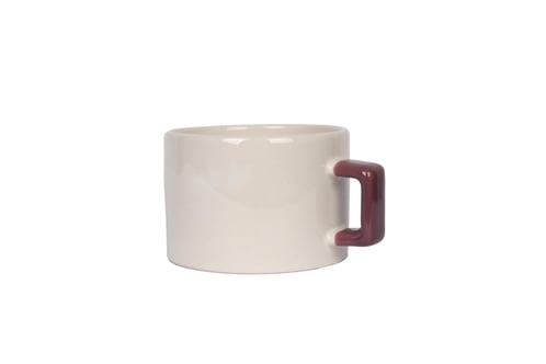 Seramik Lila Kulplu Nescafe Fincanı
