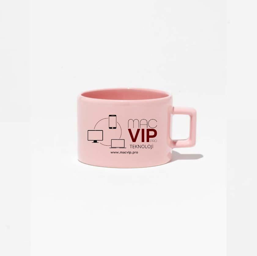 Seramik Pastel Pembe Nescafe Fincanı