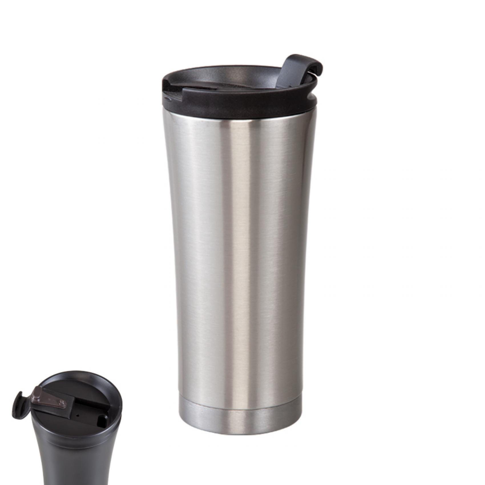 Sızdırmaz Halkalı Gri Çelik Termos Mug 400 ml