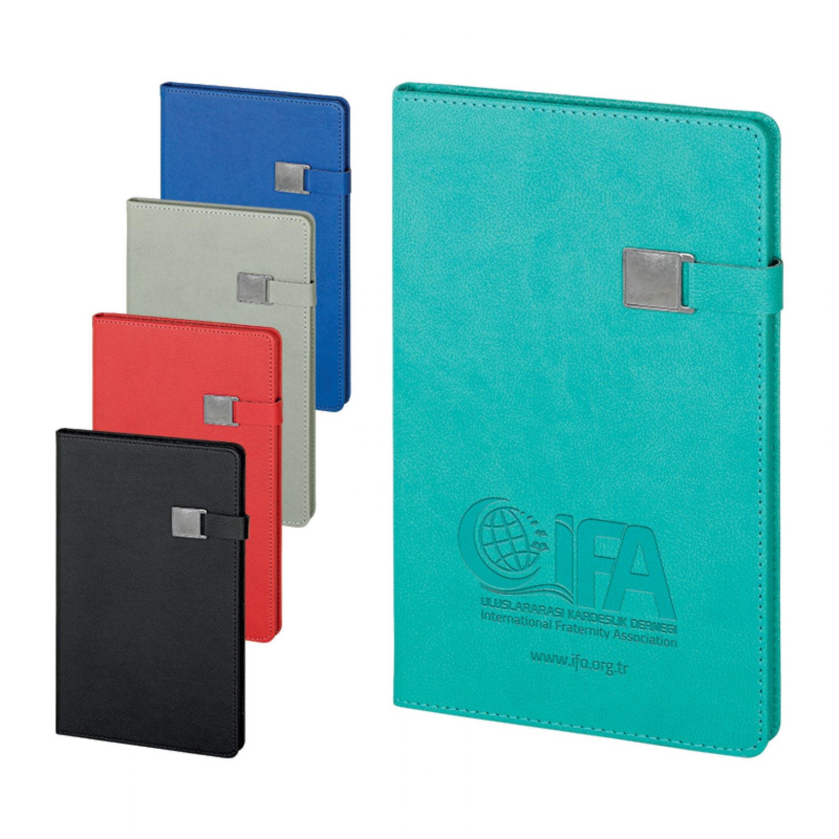 Termo Deri Baskılı Promosyon Metal Tokalı Defter