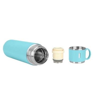 Turkuaz Bardaklı Çelik Termos 580 ml