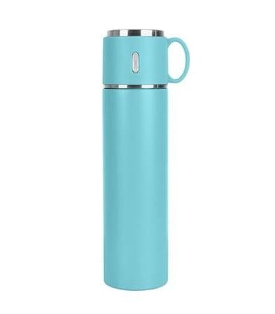 Turkuaz Bardaklı Çelik Termos 580 ml
