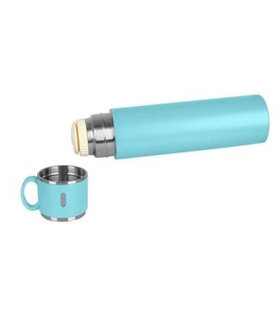 Turkuaz Bardaklı Çelik Termos 580 ml