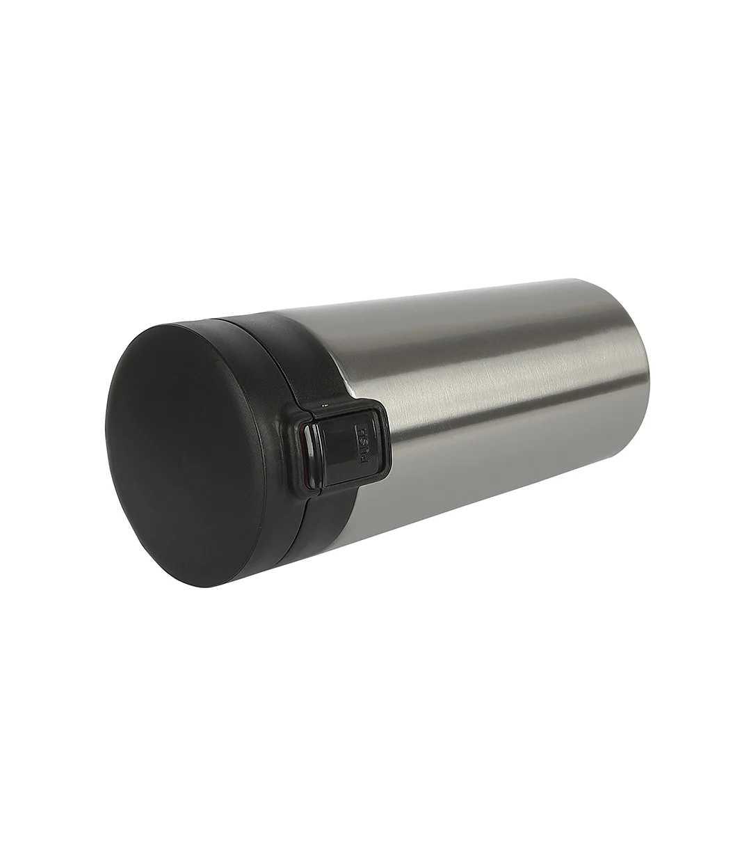 Tuş Mekanizmalı Gri Çelik Termos 350 ml