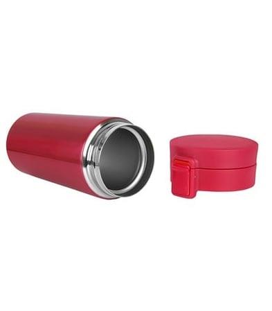 Tuş Mekanizmalı Kırmızı Çelik Termos 350 ml