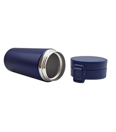 Tuş Mekanizmalı Lacivert Çelik Termos 350 ml