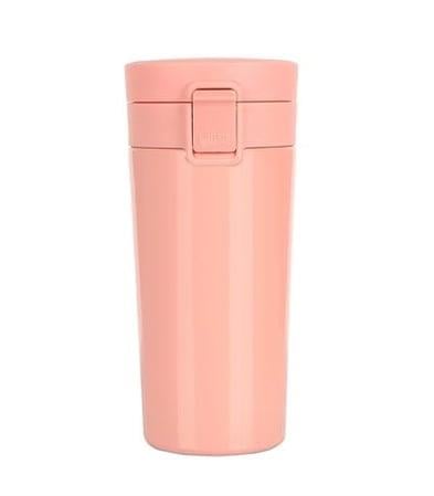 Tuş Mekanizmalı Pembe Çelik Termos 350 ml