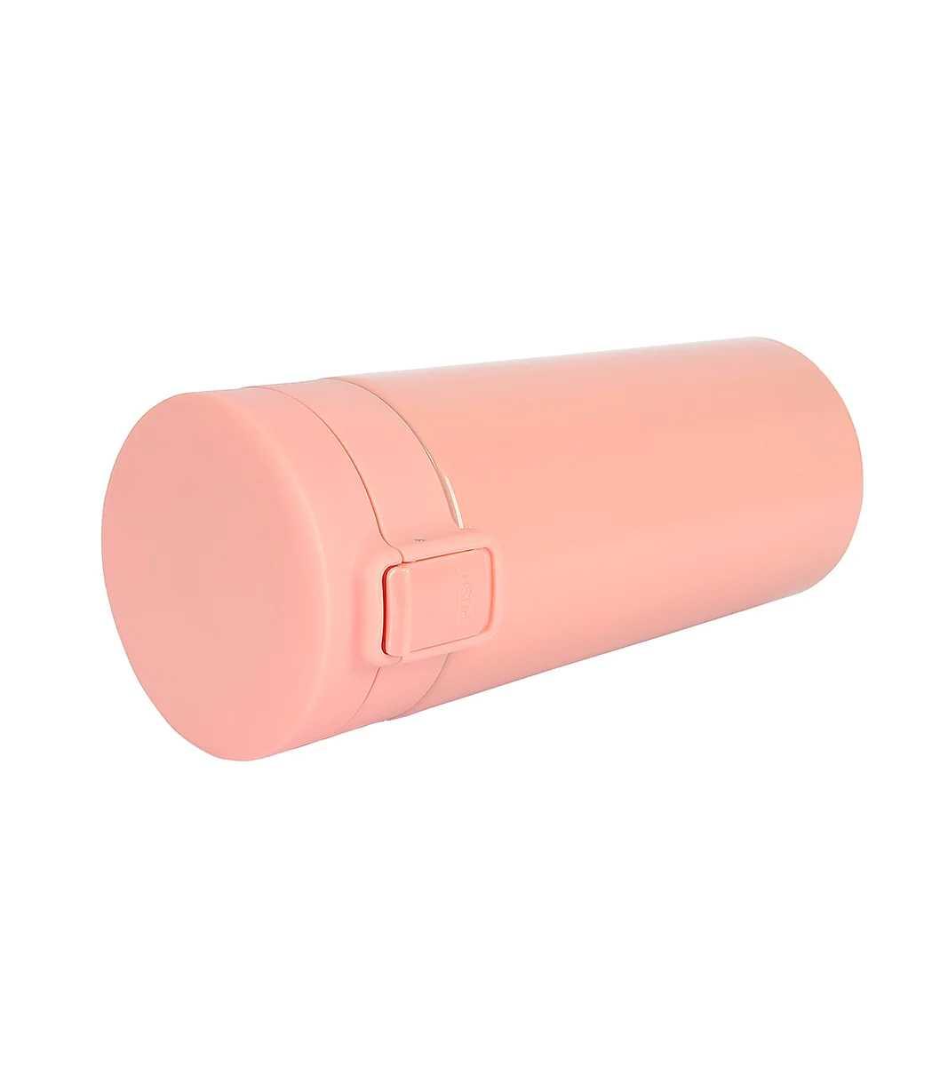 Tuş Mekanizmalı Pembe Çelik Termos 350 ml