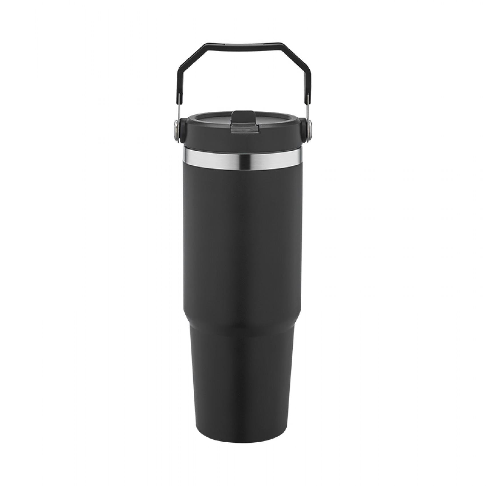 Tutma Askı Detaylı Siyah Termos 900 ml