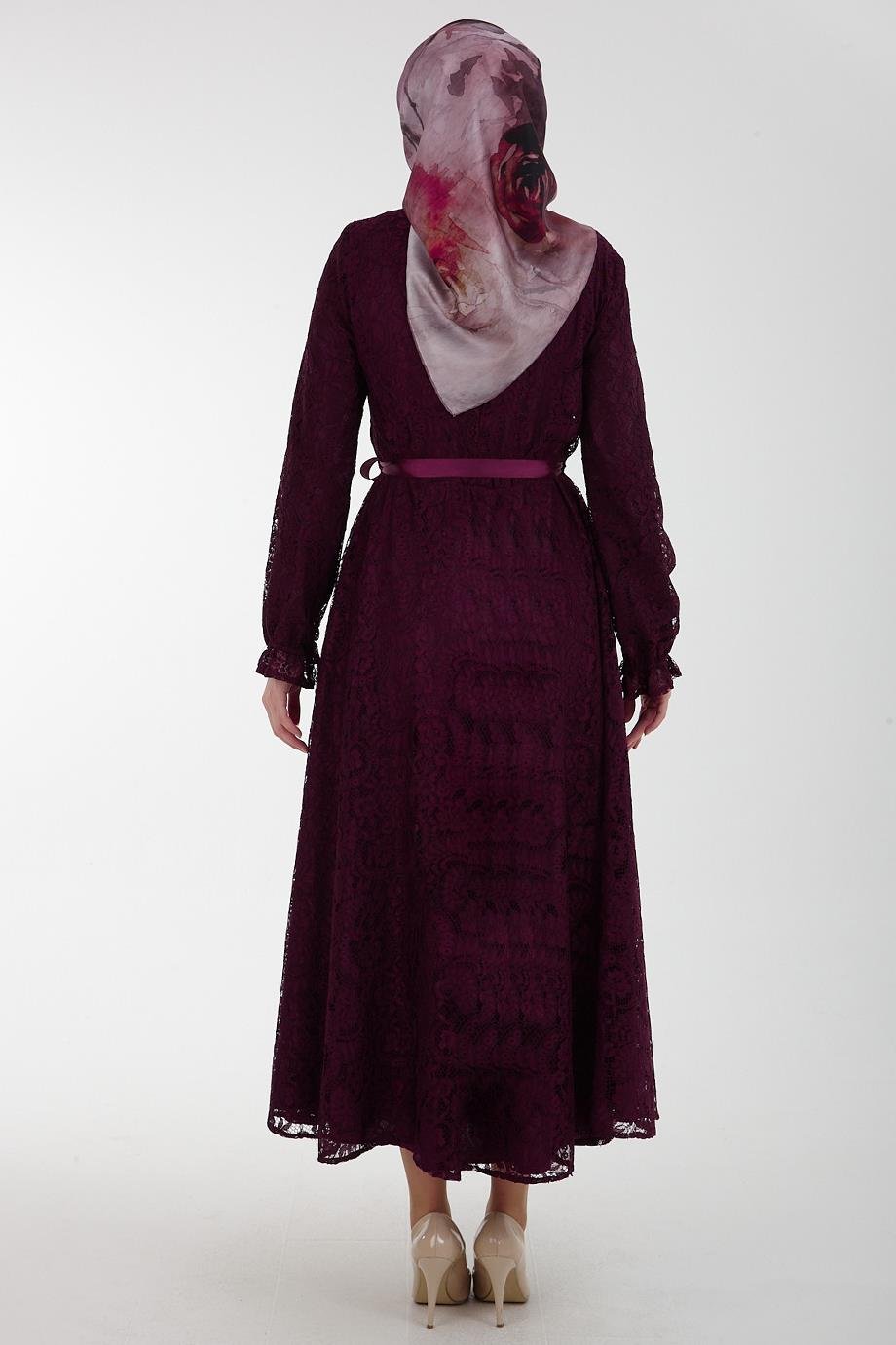 23YT926 Armine Trend Elbise-Viyolet