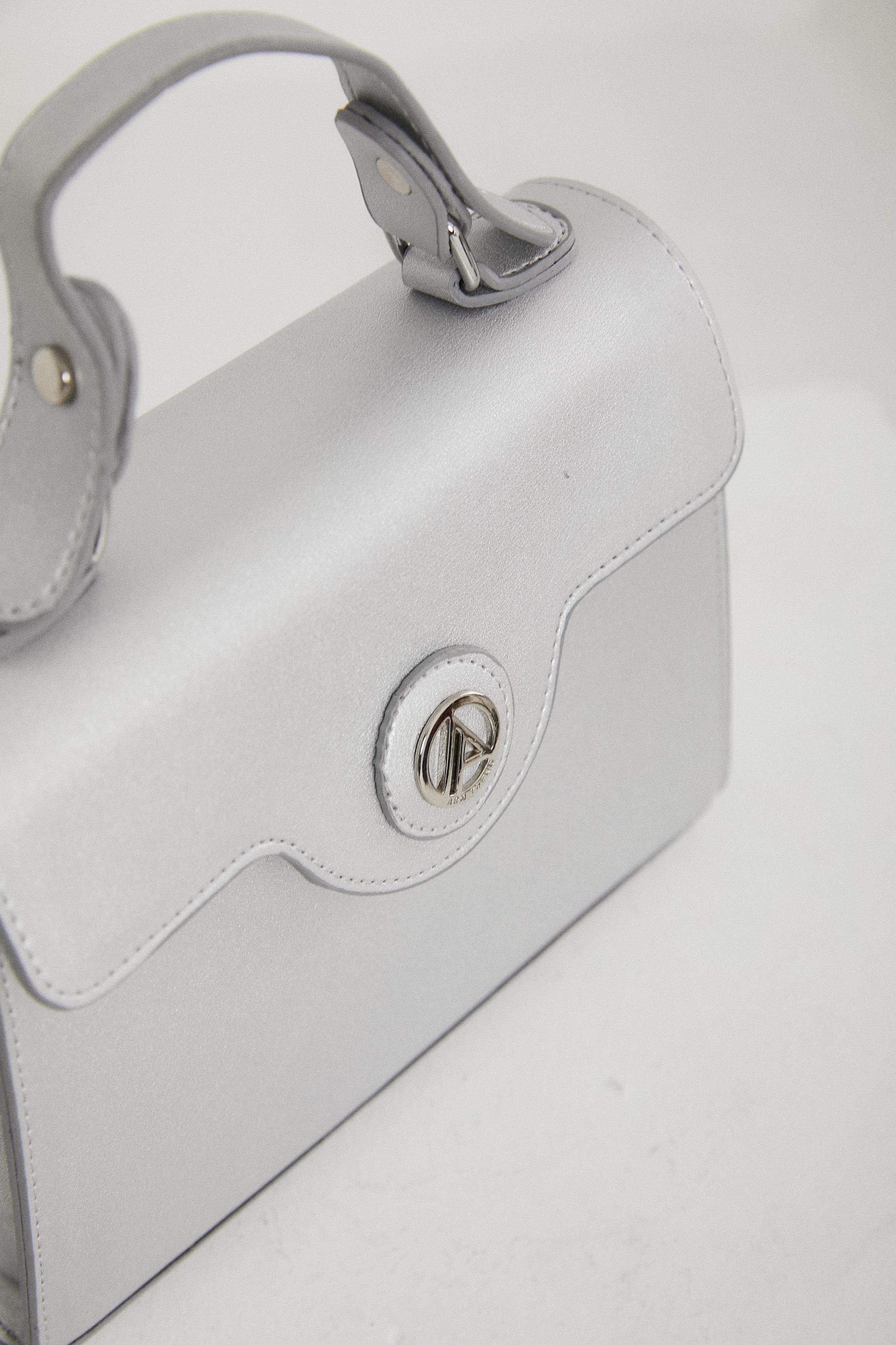 ARM CLUB Çıtçıtlı El ve Omuz Çantası-Gümüş ARM119